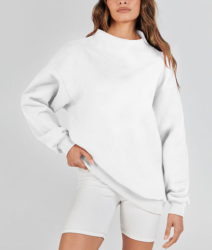 Sweat-shirt Oversize à Col Montant Fendu pour Femme