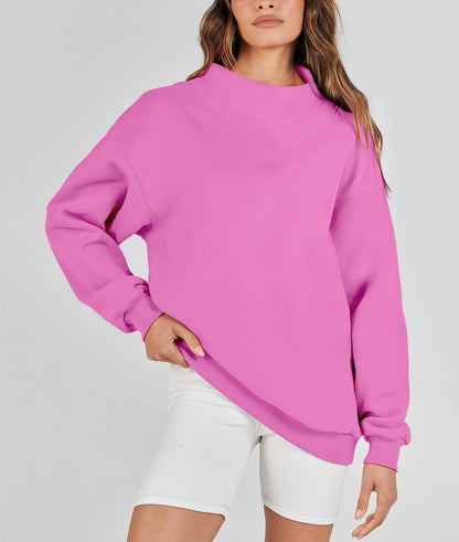 Sweat-shirt Oversize à Col Montant Fendu pour Femme