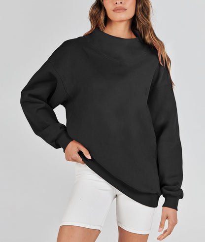 Sweat-shirt Oversize à Col Montant Fendu pour Femme