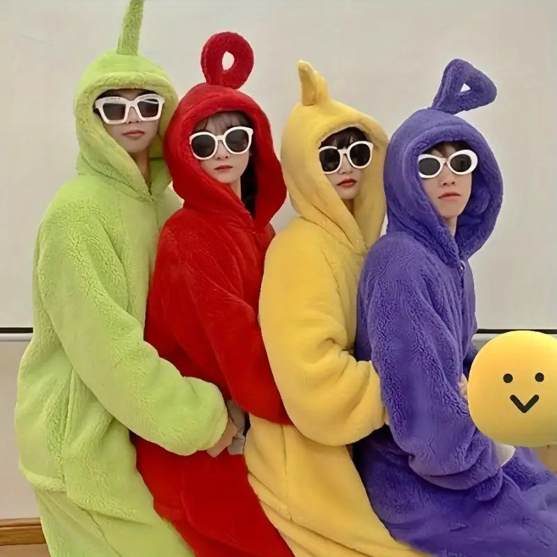 Combinaison Pyjama Teletubbies en Flanelle – Confort, Chaleur et Fun Assuré