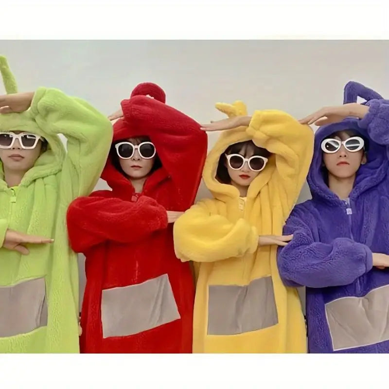 Combinaison Pyjama Teletubbies en Flanelle – Confort, Chaleur et Fun Assuré